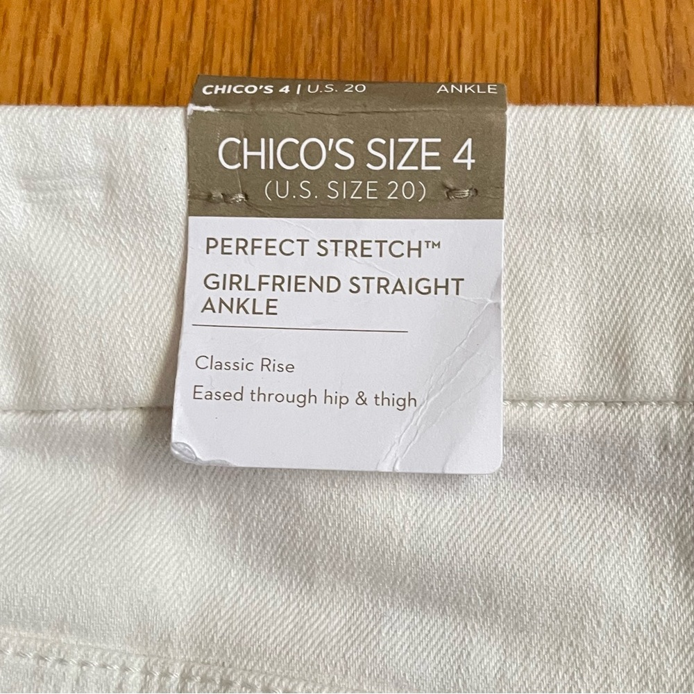 NWT Chico’s Size 4 US 20 Perfect Stretch Girlfriend Straight Leg Ankle Pants - Picture 3 of 16